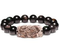 Chanceux, Feng Shui, Noir de Feng Shui, Spirituel doré Naturel Amulette ajusté Chanceux Men de Femmes, D, 12 mm