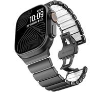 CHANCHY Bracelet en titane compatible avec Apple Watch Ultra 3/2/1 49 mm, 46 mm, 45 mm, 44 mm, 42 mm, bracelet de luxe en silicone titane double couche pour homme iWatch Series 11 10 9 8 7 6 5 4 SE