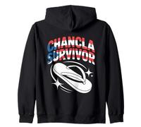 Chancla Survivor Funny Porto Rico Latinx Family Humour Sweat à Capuche