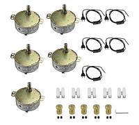 CHANCS 5PCS Moteur synchrone pour plateau tournant TYC-50 220V 5-6RPM avec connecteur de couplage flexible de 7 mm et prise de commutateur de cordon d'alimentation de 1,8 m