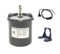 CHANCS Moteur de réduction synchrone réversible 68KTYZ 100RPM 220V Support de Moteur de réduction à Engrenages et Cordon d'alimentation