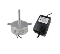 CHANCS Moteur Synchrone TYC40 12V 5RPM à Arbre 33mm AC 5RPM avec Adaptateur Secteur - Entrée 100/240V AC 12V Kit Moteur électriquepour la Décoration de Noël