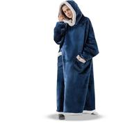 Chandail à capuche avec couverture portable extra long, chandail à capuche avec couverture surdimensionnée et poches, jeté portable en polaire sherpa géant, taille unique