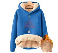 Chandail à capuche surdimensionné en polaire pelucheuse pour femme, sweat à capuche confortable et chaud avec fermeture éclair quart de cercle (bleu #2, XXL)