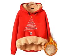 Chandail à capuche surdimensionné en polaire pelucheuse pour femme, sweat à capuche confortable et chaud avec fermeture éclair quart de cercle (rouge #2, XL)