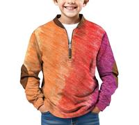 Chandail à fermeture éclair quart de tour pour garçon, pull à manches longues, pull pour jeunes enfants, joli dégradé de couleurs, chandail léger et décontracté, Mr1, 4-5 ans