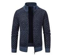Chandail Cardigan Homme Jeunesse Tempérament Tendance Veste Pull Homme Slim Fit Mode Chaud Pull en Tricot Homme Casual Mou Confortable Tricotée Veste Homme O-Blue Grey M