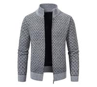 Chandail Cardigan Homme Jeunesse Tempérament Tendance Veste Pull Homme Slim Fit Mode Chaud Pull en Tricot Homme Casual Mou Confortable Tricotée Veste Homme L-Light Grey L