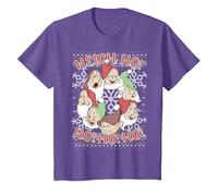 Chandail de Noël Disney Blanche-Neige All Dwarfs Ugly T-Shirt, Enfant, Violet Chiné, 8 ans