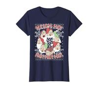 Chandail de Noël Disney Blanche-Neige All Dwarfs Ugly T-Shirt, Femme, Bleu Marine, M