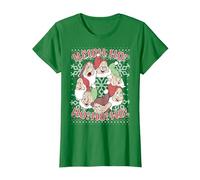 Chandail de Noël Disney Blanche-Neige All Dwarfs Ugly T-Shirt, Femme, Vert Kelly, 3XL