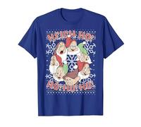 Chandail de Noël Disney Blanche-Neige All Dwarfs Ugly T-Shirt, Homme, Bleu Royal, L