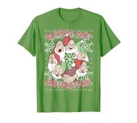 Chandail de Noël Disney Blanche-Neige All Dwarfs Ugly T-Shirt, Homme, Herbe, XL