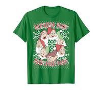 Chandail de Noël Disney Blanche-Neige All Dwarfs Ugly T-Shirt, Homme, Vert Kelly, XL