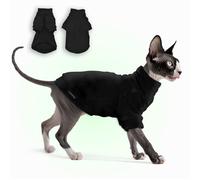 Chandail en polaire douce et chaude pour chat ou chihuahua - Toutes saisons - Vêtement léger et chaud pour chats uniquement - Vêtements pour chiots et chiens de petite taille (noir, taille M)