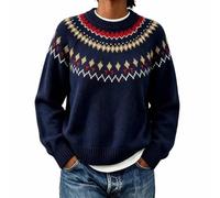 Chandail en tricot à col ras du cou, pull décontracté, facile à superposer | Col rond classique. La forme décontractée se marie facilement avec un jean, un legging ou un pantalon.