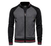 Chandail Homme Classique Mode Tendance Cardigan Homme Casual Confortable Chaud Veste Tricotée Homme Slim Fit Doux Respirable Veste Pull Homme K-Black XXL