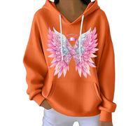 Chandail long ample pour femme Kind Mind Wear Tee-shirt In We Wear Sweat-shirt à capuche pour femme, Orange, M