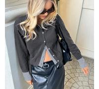 Chandail pour femmes automne et hiver, gris foncé et clair, manches longues, déstructuré, 2 en 1, décontracté, basique, tenue de retour au pays, Renaissance, concert, boutonnée, Noël, , thé, tenue de 