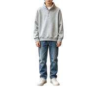 Chandail surdimensionné à fermeture éclair quart de tour pour garçons avec demi-fermeture éclair pour jeunes enfants école athlétique uni vêtements légers décontractés poignets côtelés sweatshirts
