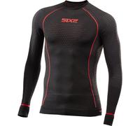 Chandail Thermique Manches Longues Technique Unisexe D'Hiver Six2 Noir/Rouge