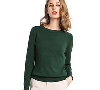 Chandails d'automne pour femmes, nouveau col rond à manches longues, pull ample en tricot solide avec bas en tricot pour femmes, sweatshirts tendance, Vert, L