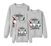 Chandails de Noël assortis 2025 pour la famille graphique de Noël maman et fille, flocons de neige, renne, ensembles assortis amusants avec doublure en laine, sweatshirts à col rond, pour femmes