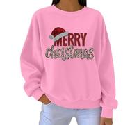Chandails De Noël Femme grande taille Drôle T-shirt Flocons De Neige Encolure Dégagée Élégant Pulls Moche De Noël Manches Longues Sweatshirts Sans Capuche Curvy Méchant Tricot Renne T Shirt Rouge