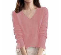 Chandails de Noël imprimés laids pour femmes, chandail pour femmes portant un noyau de laine filée tricotée un bas pour cadeaux de Noël en plein air, rose, M