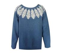 Chandails d'Hiver 2017 Larges Fortes Vintage à Manches Longues Col rond Pull Fair Isle Tricoté Pull Pull Top S 4XL T-shirts d'Hiver, bleu, L