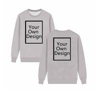 Chandails en coton molletonné pour femme - Col rond - Manches longues - Créez votre propre pull - Créez vos propres hauts - N'importe quel texte nom, image, 01 Gris, L