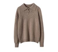 Chandails en laine unie, pull en tricot ample texturé à revers pour femme, F, XL