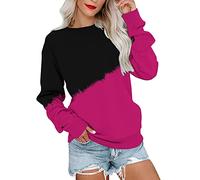 Chandails en molleton grande taille pour femme sans capuche - Pulls d'automne pour femmes grande taille - Sweat-shirt à manches longues et cordon de serrage uni - Pull décontracté uni pour l'hiver