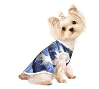Chandails personnalisés pour chiens de petite et moyenne taille - Designs uniques, polaire polyester douce, parfaits pour la récupération chirurgicale et le port quotidien Bluewhitepattern M