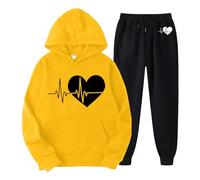 Chandal Mujer Invierno - Ensemble Deux pièces pour Femmes Sweat-Shirt à Capuche avec Pantalon Long Tenue d'entraînement Confortable survêtement Sportif Quotidien élégant