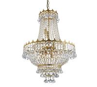 Chandelier 9xE14 Ø55,5Cm En Chrome Or Classique Cristal Éclairage Table À Manger