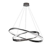 Chandelier à anneau torsadé, pendentif en acier inoxydable Lumière avec des nuances en cristal, lampe suspendue noire en perle ronde, Lights LED modernes - 70W - 3 Modes de couleur, lampes de goutte