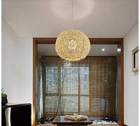 Chandelier à Billes de Chanvre tissé à la Main, Nordic Rattan Pendant Light Creative Personalité E27 Hanging Lamp Antique Zen Tea Room Bar Coffee Shop Illumination Change pour Le Meilleur