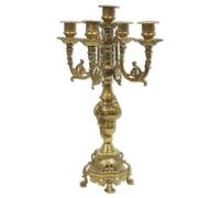 Chandelier Baroque 5 flammes en laiton poli Chandelier