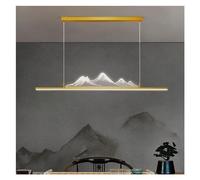 Chandelier Ceiling Lights Large Linear Brushedd Dimming LED Long Strip Light Kitchen Island Mountain Black White Hanging for Dining Room Living/Den/100Cm