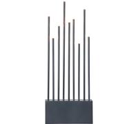 Chandelier contemporain BUZZ en bois anthracite et métal 9xE5 5,4W