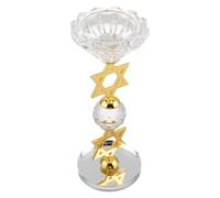 Chandelier Cristal Étoile à Six Branches Décoration Vintage Or Métal | Éclairage D'ambiance Élégant, Valeur de Collection, Support pour Bougies Piliers et Chandelles