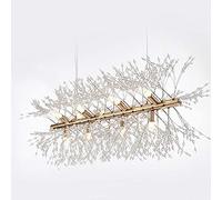 Chandelier de Cristal d'artifice Long Spoutnik Firefly pour Salle à Manger, G9 Moderne Elegant LED Chandelier Island Pendant la légère Hauteur réglable plafonnier Gold 9240cm