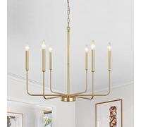Chandelier de Ferme pour la Salle à Manger, 6 lumières luminaire de luminaire Hauteur, éclairage de Pendentif en Bougie Suspendu pour Le Salon de la Chambre à Coucher
