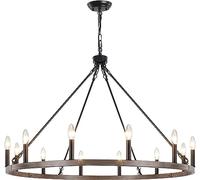 Chandelier de Ferme pour la Salle à Manger, 6 lumières luminaire de luminaire Hauteur, éclairage de Pendentif en Bougie Suspendu pour Le Salon de la Chambre à Coucher