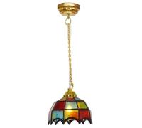 Chandelier de Maison de poupée avec lumière LED 1:12 à échelle Vintage Dollhouse Lights Battered Househouse Lighting Plastic DIY Mini Chandelier