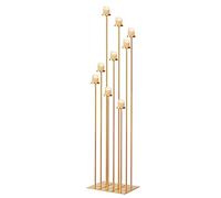 Chandelier de Sol Haut à 9 Bras pour Centre de Table de Mariage, 152,4 cm, bougeoir en métal Noir pour Bougies Chauffe-Plat, pour fête, cérémonie, allée, réception (doré)