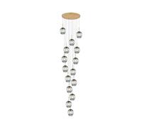 Chandelier d'escalier en verre moderne, pendentif à goutte de pluie à LED minimaliste, plafond de plafond duplex Luminaires de suspension pour le salon Home-10 Lumières D 30x150cm