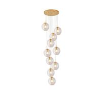 Chandelier d'escalier en verre moderne, pendentif à goutte de pluie à LED minimaliste, plafond de plafond duplex Luminaires de suspension pour le salon Home-10 Lumières D 30x150cm