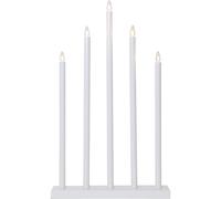Chandelier design HOLY en acier et bois blanc 5xLED E10